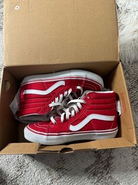 Vans Sk8-Hi Canvas Sneakers - Red/White